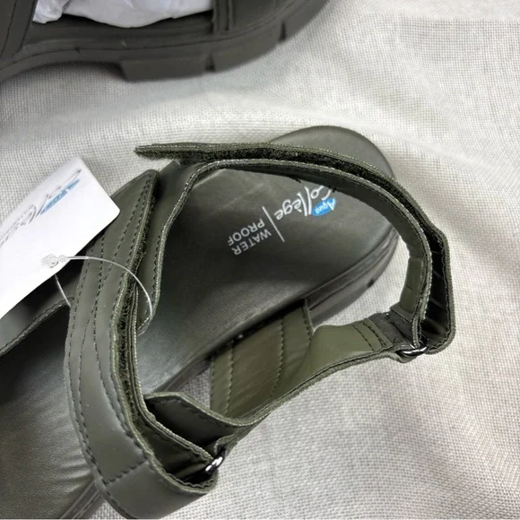 AQUA COLLEGE Womens Green Hux Round Toe Platform Slingback Sandal 11 M - Picture 8 of 12